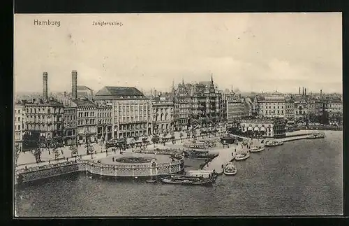 AK Hamburg, Blick zum Jungfernstieg