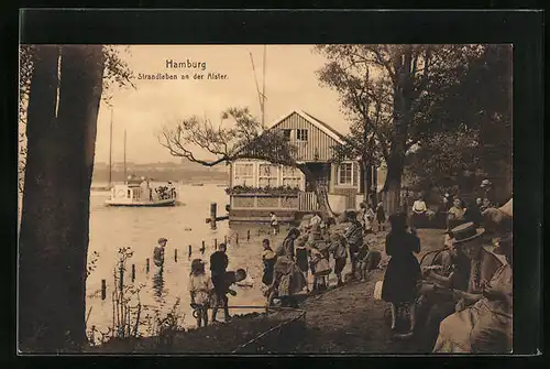 AK Hamburg-St.Georg, Strandleben an der Alster