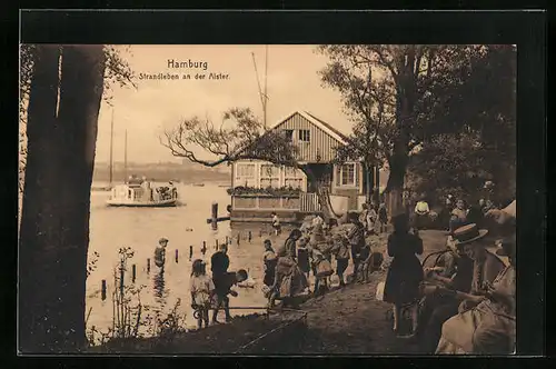 AK Hamburg-St.Georg, Strandleben an der Alster