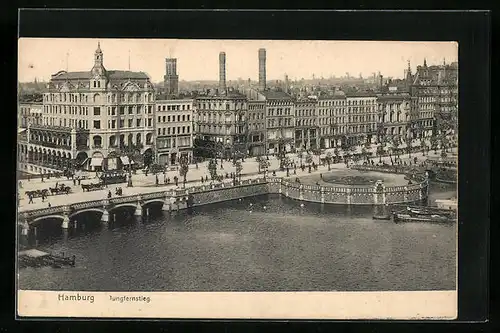 AK Hamburg-Neustadt, Jungfernstieg aus der Vogelschau
