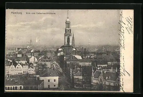 AK Hamburg, Blick vom Catharinen-Kirchturm