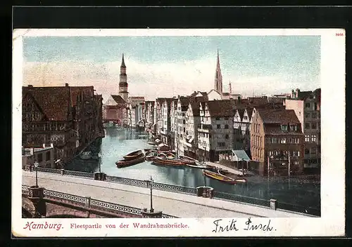 AK Hamburg, Fleetpartie von der Wandrahmsbrücke