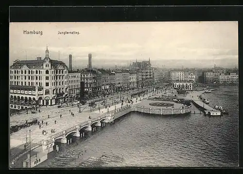 AK Hamburg-Neustadt, Jungfernstieg aus der Vogelschau