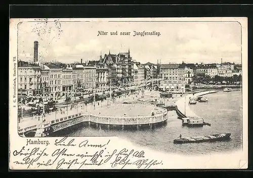 AK Hamburg-Neustadt, Alter und neuer Jungfernstieg