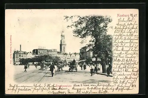 AK Hamburg, Strassenpartie am Zeughausplatz