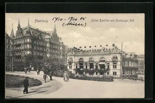 AK Hamburg-Neustadt, Restaurant Alster Pavillon und Hamburger Hof