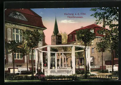 AK Harburg /Elbe, Ortspartie am Thörlbrunnen