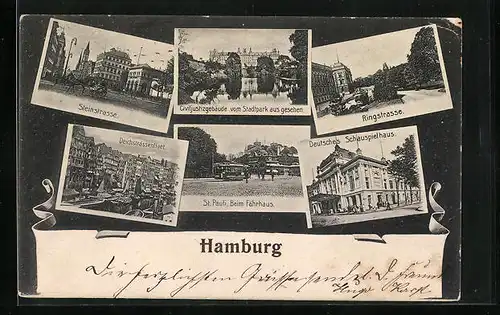 AK Hamburg, Steinstrasse, Ringstrasse, Beim Fährhaus in St. Pauli