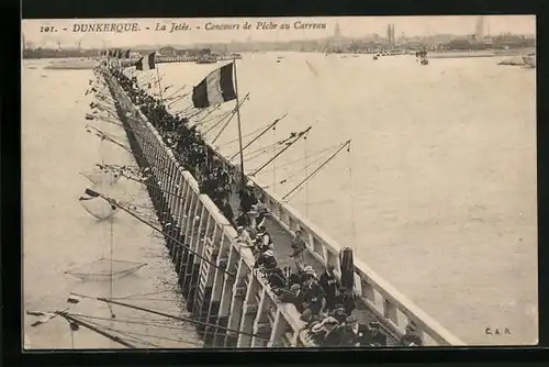 AK Dunkerque, La Jetee, Concours de Peche au Carreau