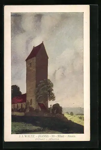 Künstler-AK Hansi: 30 - Illfurt, Alsace