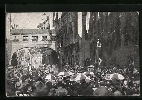 AK Nürnberg, Festumzug der Sachsen beim Deutschen Sängerbundesfest 1912