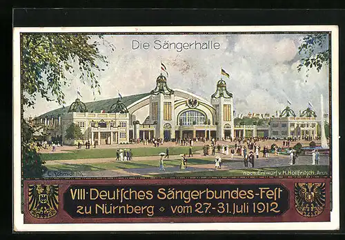 AK Nürnberg, VIII. Deutsches Sängerbundes-Fest 1912, Die Sängerhalle
