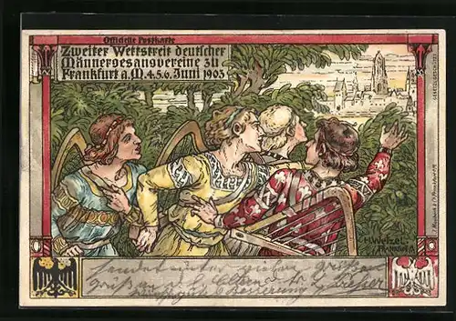 Künstler-AK Frankfurt a. M., Zweiter Wettstreit deutscher Männergesangsvereine, 1903
