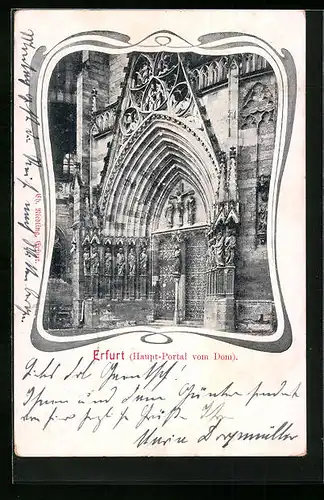 AK Erfurt, Haupt-Portal vom Dom