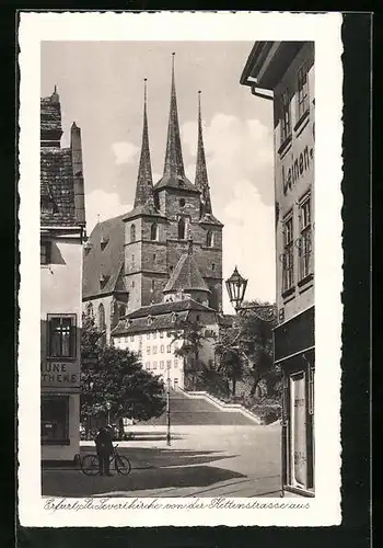 AK Erfurt, St. Severikirche von der Kettenstrasse aus