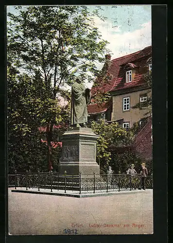 AK Erfurt, Luther-Denkmal am Anger