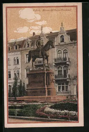 AK Erfurt, Kaiser-Wilhelm-Denkmal mit Grünanlage