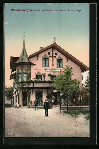 AK Oberammergau, Haus des Christusdarstellers Anton Lang