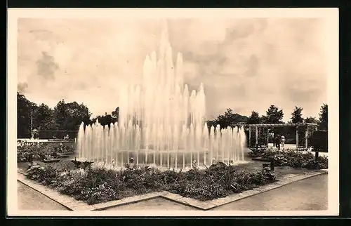 AK Chemnitz, Schlossteich-Anlagen mit Springbrunnen