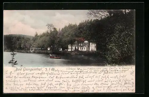AK Bad Georgenthal, Bootspartie auf dem See