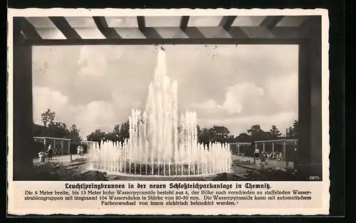 AK Chemnitz, Leuchtspringbrunnen in der neuen Schlossteichparkanlage