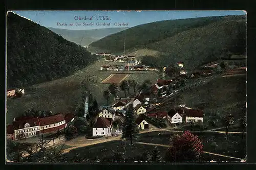 AK Ohrdruf, Partie an der Strasse nach Oberhof