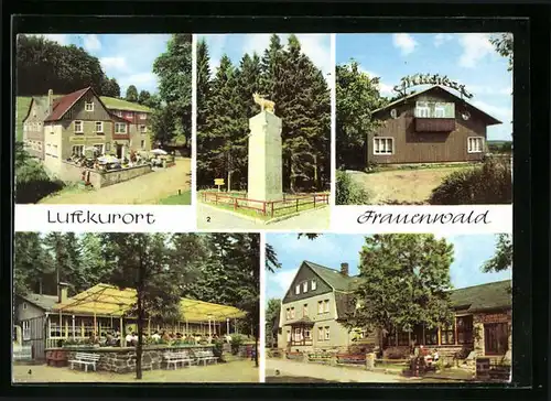 AK Frauenwald, Waldcafé Lenkgrund, Fraubachmühle, Milchbar