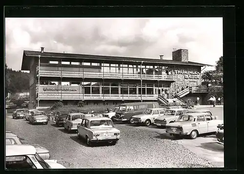 AK Fischbach /Th., Thüringenbaude mit Parkplatz