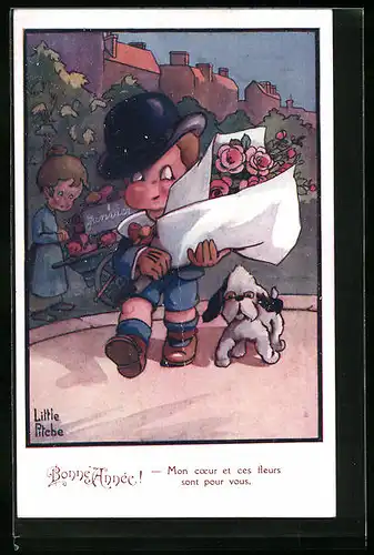 Künstler-AK sign. Little Pitche: Rosenkavalier auf dem Weg zum Stelldichein