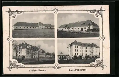 AK Köln-Arnoldshöhe, Ansichten der Artillerie-Kaserne