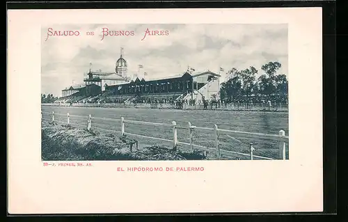 AK Buenos Aires, El Hipódromo de Palermo, Pferderennbahn