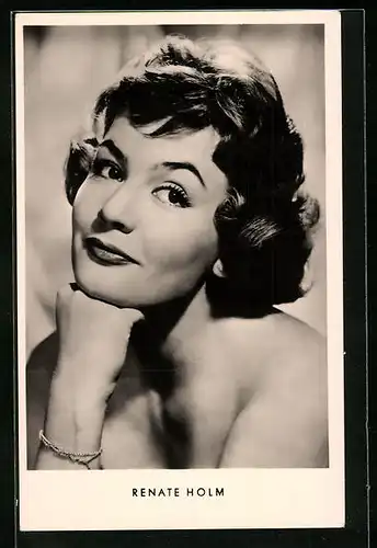 AK Schauspielerin Renate Holm mit aufgestütztem Kopf