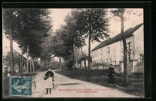 AK Montreuil-aux-Lions, Faite de la Côte, Route Nationale
