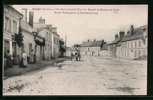 AK Urcel, Vue de la Grande Place du Marché et Bureau de Poste