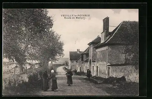 AK Veuilly-la-Poterie, Route de Marigny