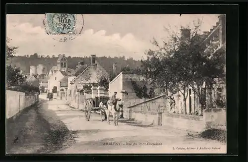 AK Amblény, Rue du Pont Cheminée
