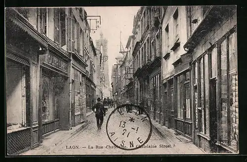 AK Laon, La Rue Chatelaine