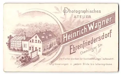 Fotografie Heinrich Wagner, Ehrenfriedersdorf, Chemnitzer Str., Ansicht Ehrenfriedersdorf, Blick auf das Ateliersgebäude
