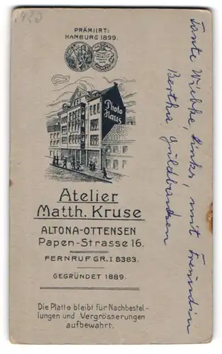 Fotografie Matth. Kruse, Altona-Ottensen, Ansicht Altona-Ottensen, Blick auf das Ateliersgebäude