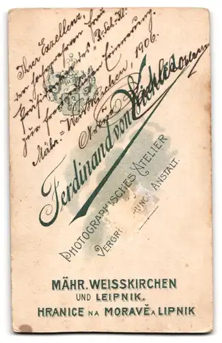 Fotografie Ferd. v. Wichera, Mährisch Weisskirchen, K. K. Soldat in Uniform mit Orden an der Brust