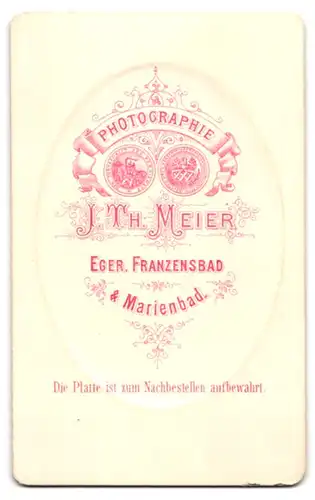 Fotografie J. Th. Meier, Eger, K. K. Soldat in Uniform mit drei Sternen und Orden, Vollbart