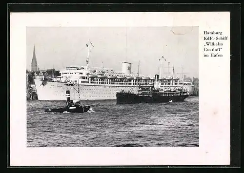 AK Hamburg, KdF-Passagierschiff Wilhem Gustloff im Hafen
