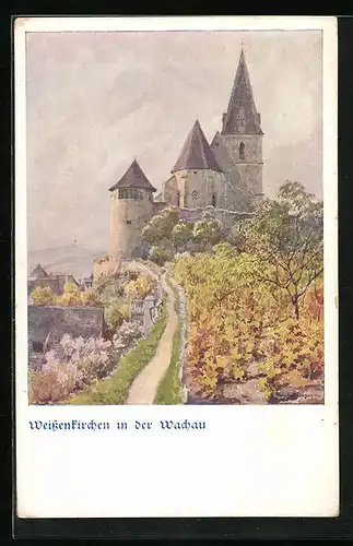 AK Deutscher Schulverein Nr. 1523: Weissenkirchen /Wachau, Idyllischer Winkel im Herbstkleid