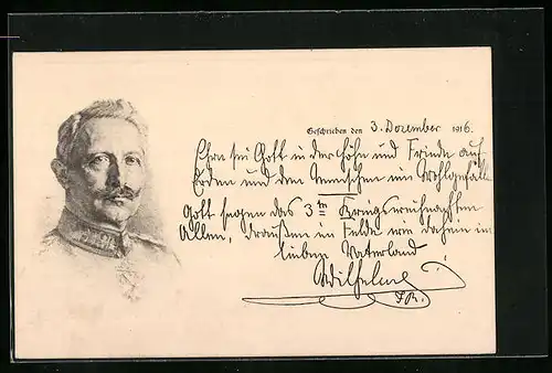 Künstler-AK Portrait von Kaiser Wilhelm II.