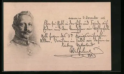 Künstler-AK Kaiser Wilhelm II. mit Orden