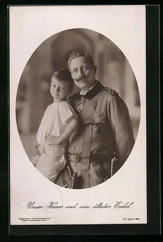 AK Kaiser Wilhelm II. und sein ältester Enkel