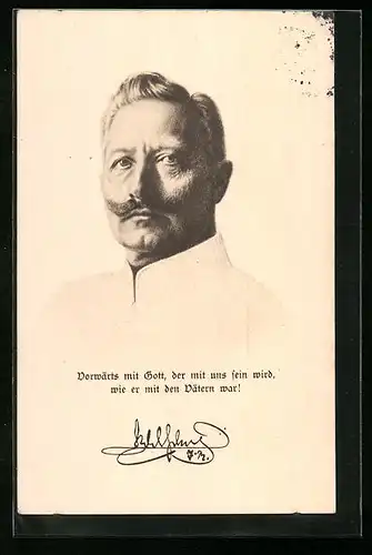 AK Kaiser Wilhelm II. mit Zitat