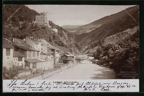 Foto-AK Fritz Gratl: Landeck, Arlbergbahn, Ortspartie