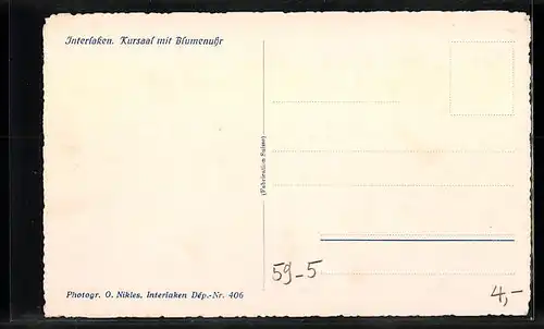 AK Interlaken, Kursaal mit Blumenuhr