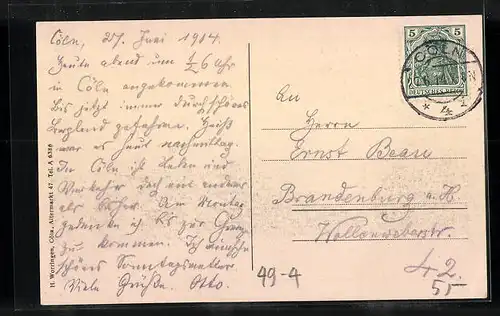 AK Köln, Dom und Kaiserglocke